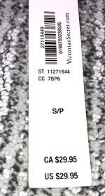 Victoria's Secret Dream Angels NWT Small Black Wisteria Embroider V String Panty