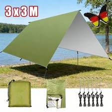 Wasserdichte Outdoor Zeltplane Tarp Sonnensegel Plane 300x300cm grün Camping DHL