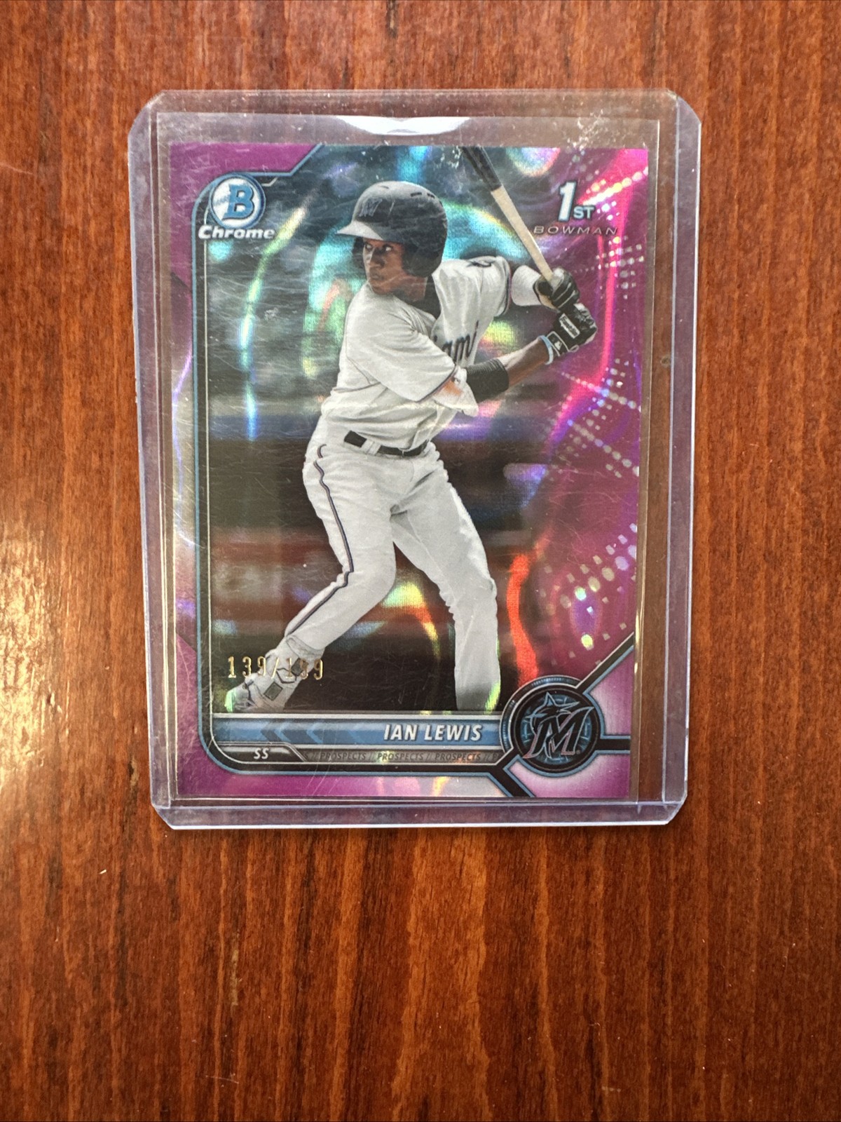 2022 Bowman - Chrome Prospects Ian Lewis #BCP-96 Fuchsia Refractor 139/199 (RC)