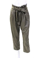 Love, Whit by Whitney Port Womens Olive Faux Leather Pants Size 6 13667418