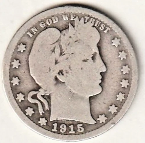 Quarter | 1915-P | Barber | Silver (.900) | Good | KM# 114