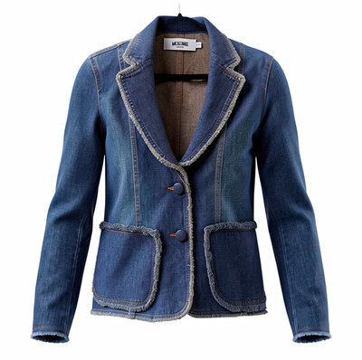 Moschino Jeans Vintage Fringe-Trim Denim Blazer - IT 48
