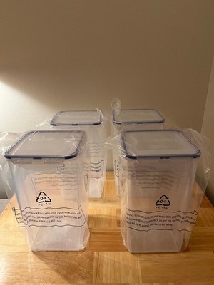 LocknLock 4 piece Tall Canister Storage Set~Clear~K46158~Brand New