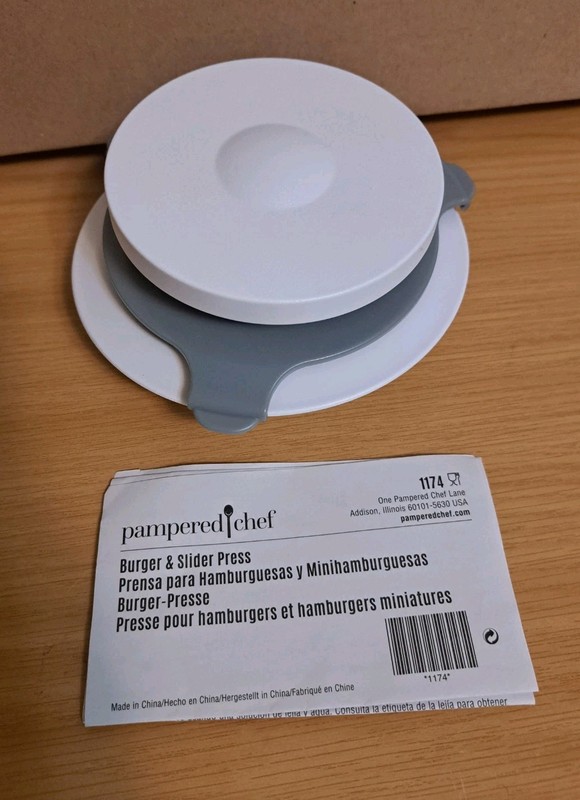 Pampered Chef Burger And Slider Press #1174 New No Box Use And Care Pamphlet 