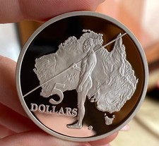 AUSTRALIA 5 DOLLARI 1993 ABORIGENO ARGENTO SILVER 925 PROOF MOLTO RARA GEM