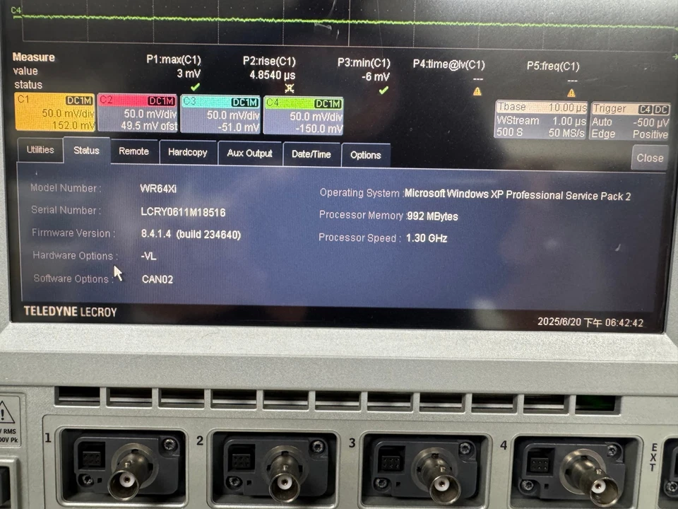 Lecroy WaveRunner 64Xi 600MHz, 10GS/s, 4-Channel Digital Oscilloscope - Image 3 of 4