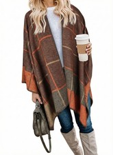 Boho Open Front Poncho Shawl Wrap Cape Tassel Cardigan Sweater