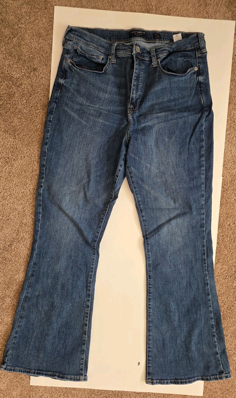 Lucky Brand High Rise Flare Stevie Jeans 16 Dark Wash Stretch Womens