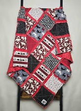 New Handmade Woodland Animals Minky Rag Quilt Crib, Toddler Blanket, Throw 