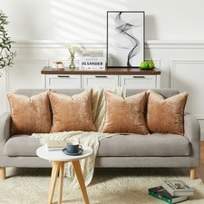 4-Pack 18x18" Thick Chenille Pillow Covers,Soft Sofa Bedroom Throw Pillow Cases