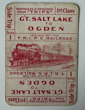 Late 1800s Transcontinental Railroad Side Trip Pass Ogden Gt Salt Lake Utah map