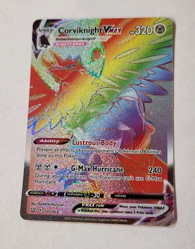 Corviknight Vmax 171/163 Battle Styles Full Art Secret Rainbow Rare Pokemon 