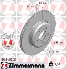 2x ZIMMERMANN Bremsscheibe COAT Z 150.3480.20 f�r BMW F07 F10 F13 F01 F11 F04