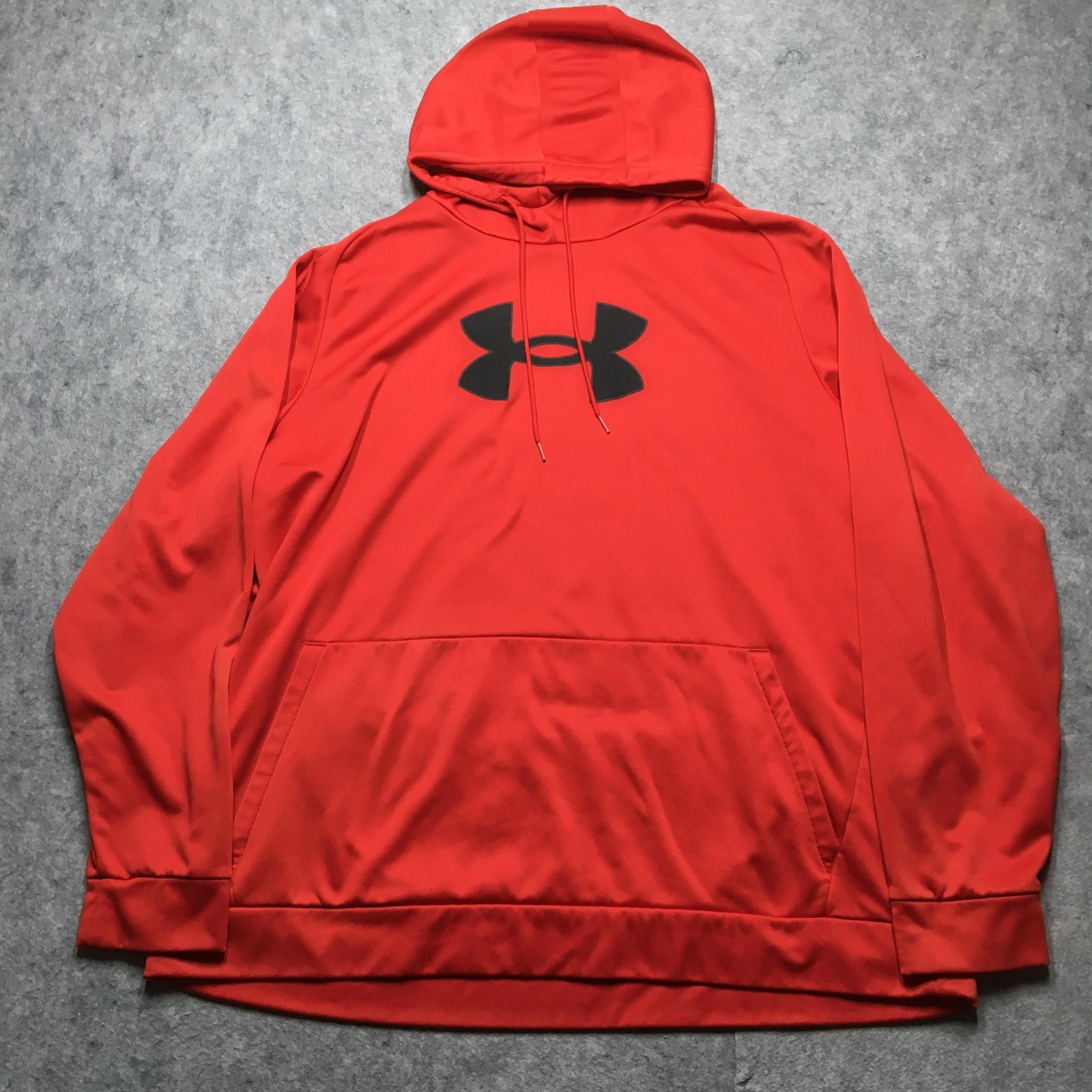 Under Armour Hoodie Sweatshirt Mens 5XL Red Fleece Pullover Big Logo 1379854