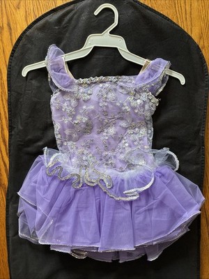Curtain Call Costumes Child Size Small Purple Lavender Ballet Dance Tutu Sequins