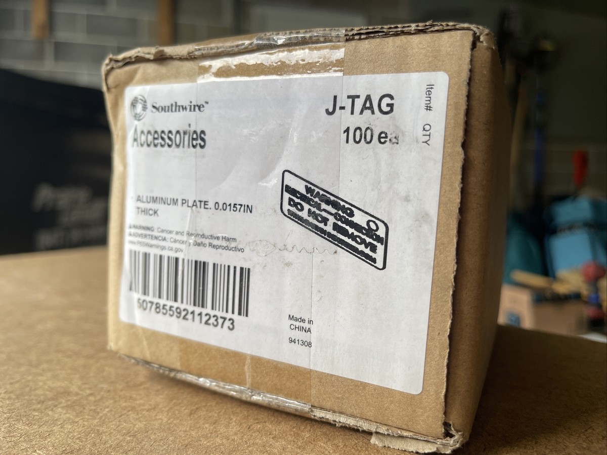 Box of 100) Southwire J-Tag - Aluminum Grounding Code Tags