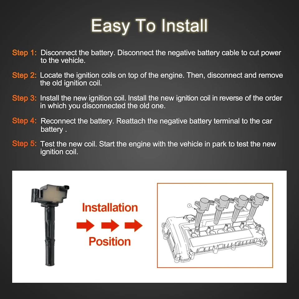 Quality Ignition Coil for 1996-99 Toyota Tercel Paseo 1.5L 4CYL 5EFE UF170 Foto 3 de 4