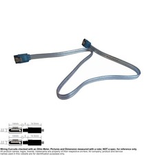 Cable SATA 7-Pin Data CD HDD SSD Drive 20" 180 Degree Straight Locking Clip