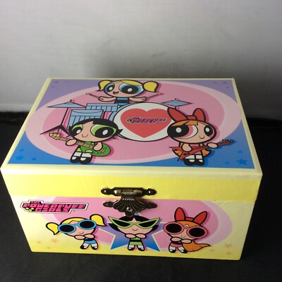 VTG PowerPuff Girls Musical Jewelry Music Box 2002 Plays Fur Elise VTG PowerPuff Girls Musical Jewelry Music Box 2002 Plays Fur Elise