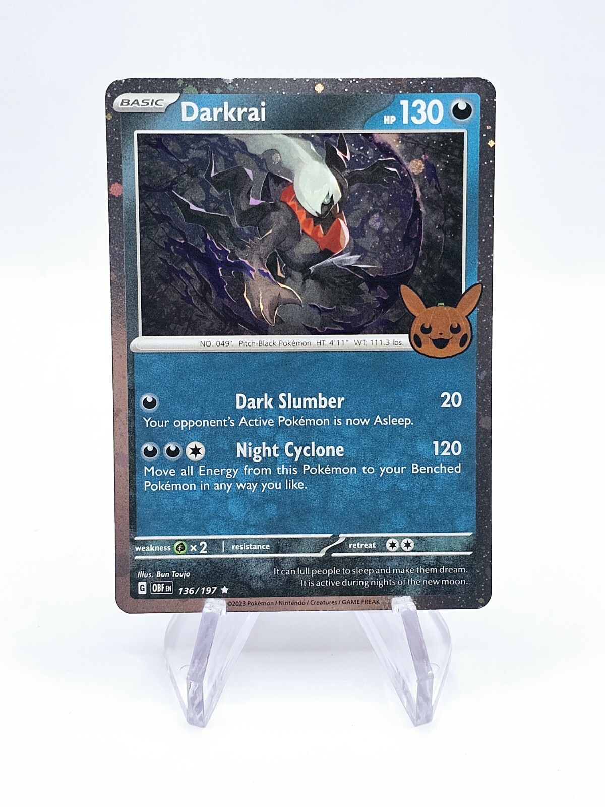 Pokémon TCG Halloween Trick Or Trade 2024 Darkrai #136/197 Cosmos Rare