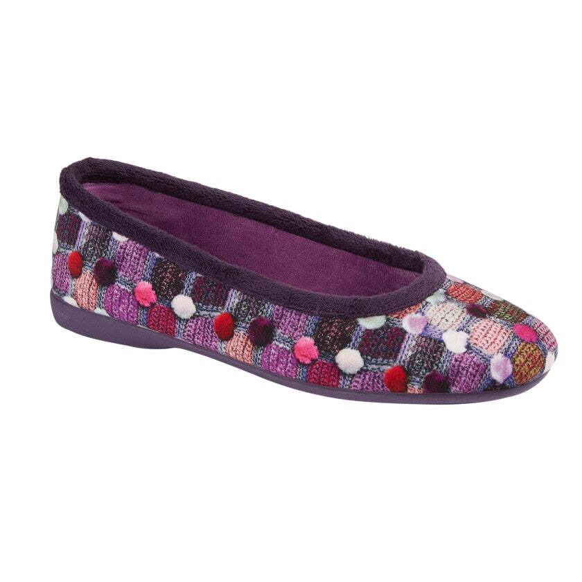 SAOLA Pantofola donna SLEEPERS viola multi velluto suola in gomma