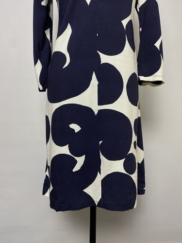 Marimekko Kaolini Keidas 3/4 Flare Sleeve Stretch Multi Logo Viscose Dress - Picture 10 of 15