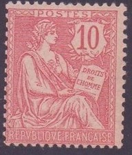 FRANCE STAMP TIMBRE N° 124 " MOUCHON RETOUCHE 10c ROSE 1902 " NEUF xx TB