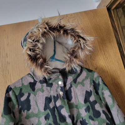 Forever 21 Faux Shearling Camo Jacket Forever 21 Brown Faux Fur