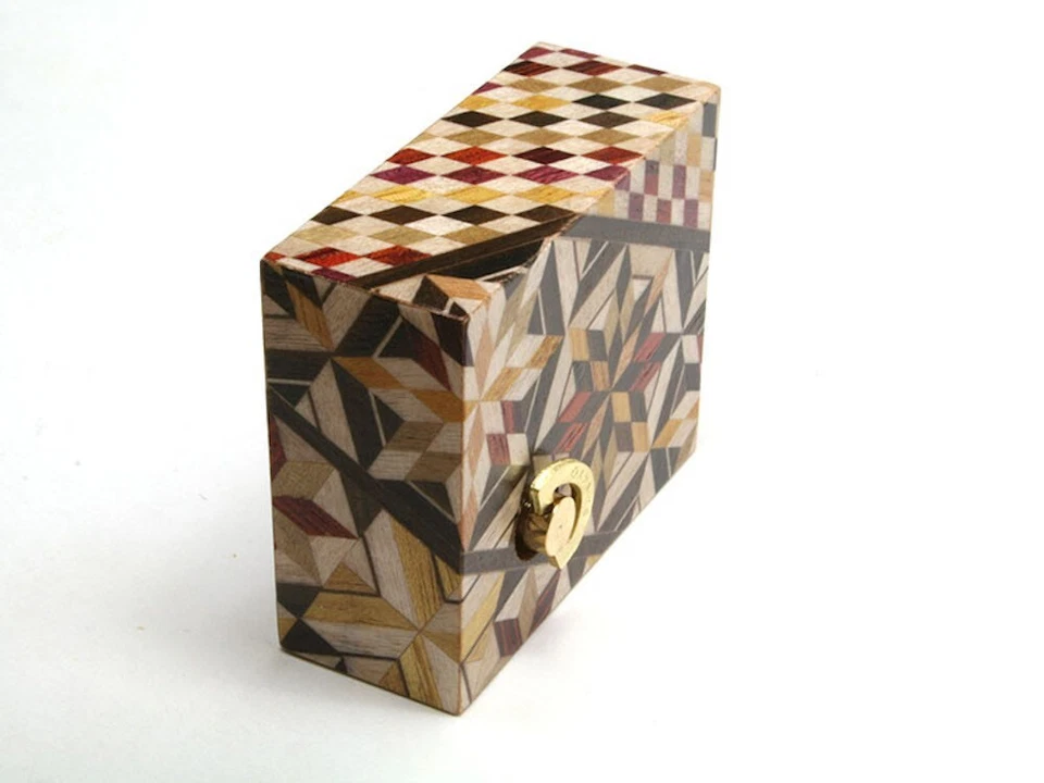 Karakuri Music Box M0023 Yosegi Zaiku Wooden Marquetry Japan Made " Yesterday "  - Image 4 of 4