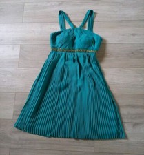 Debenhams Debut Green Sequinned Sheer Pleated Dress BNWT RRP£95 Occasion UK12