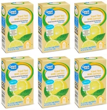 6 BOXES - Great Value Iced Tea With Lemon Drink Mix Sugar FREE - 60 PACKETS