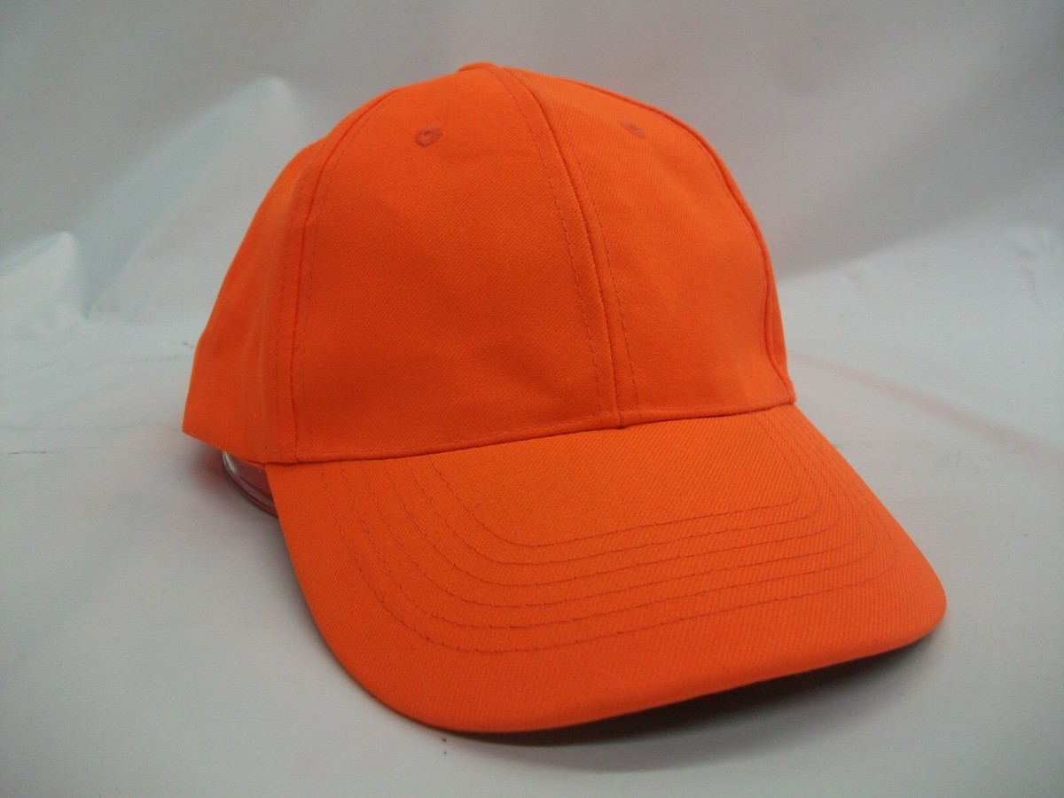 Plain Blank Hat Orange Hook Loop Baseball Cap | eBay display picture 1