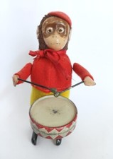 Schuco Tanzfigur 🐒Affe mit Trommel🥁1930-1960er|Uhrwerk funktioniert