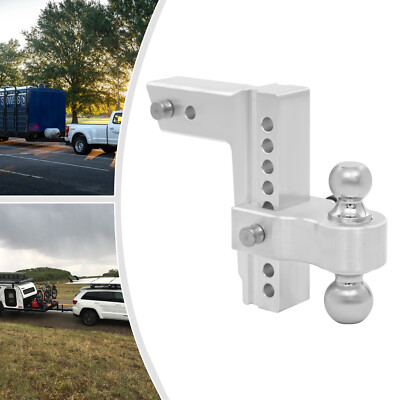 8'' inch Adjustable Trailer Hitch Heavy Duty Tow Hitch 2.5'' Receiver 3 Ball Heads
