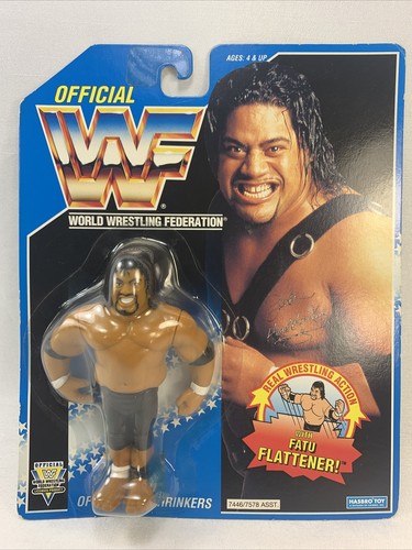 WWF HASBRO Fatu Headshrinker  1993  MOC Blue  Card...