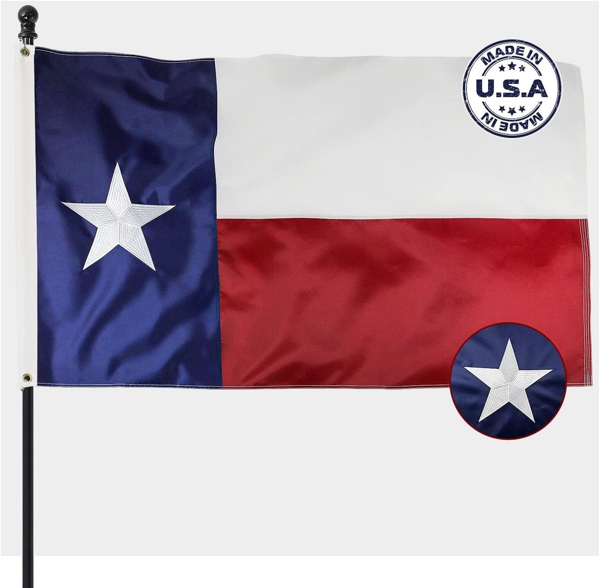 Texas State Flag 3×5 Outdoor Made in USA Heavy Duty Waterproof 