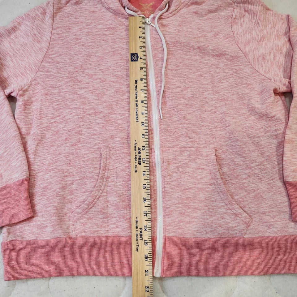 Sudadera con capucha Faded Glory para mujer talla 2XL bolsillos con cremallera completa rosa coral profundo Foto 3 de 4