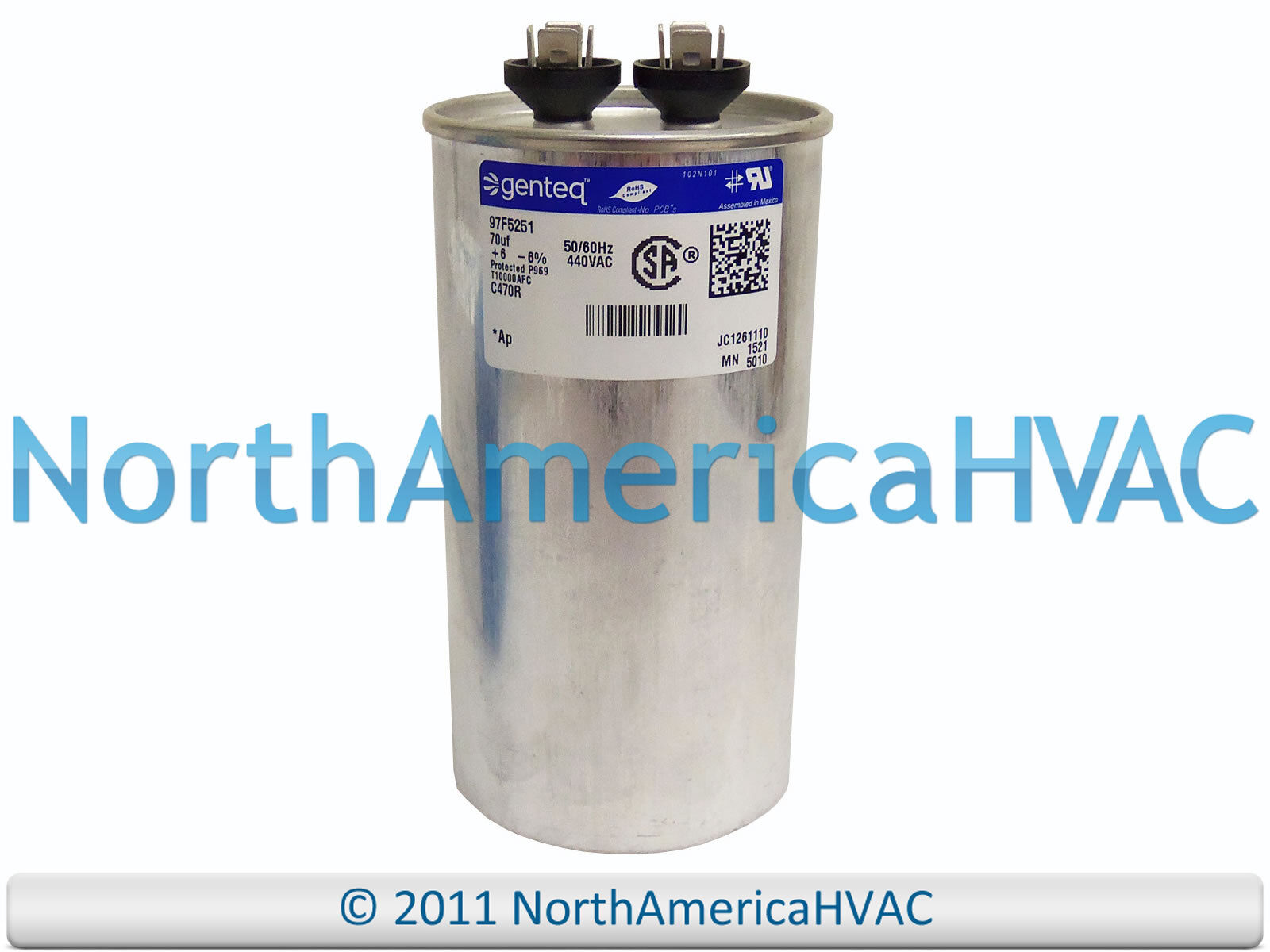 Capcom Run Capacitor 70 uf MFD 440 Volt VAC Fit GE Genteq 97F5251 Z97F5251  C470R