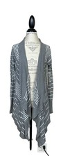 Michael Stars Open Front Cardigan Sweater Gray Stripe 1 S NWT