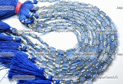 7 Zoll Strang, 100 % natürliche Kyanit Edelsteine glatt rechteckig Box Perlen Größe-6-9 mm - Bild 3 von 5