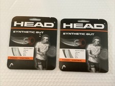 2x - Synthetic Gut Tennis String Full Set, 16 Gauge, White, 40 Foot Length
