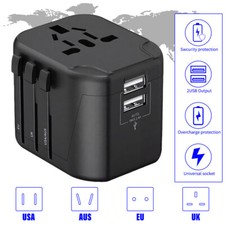 Universal Travel Adapter Converter International Wall Charger USB Power Plug