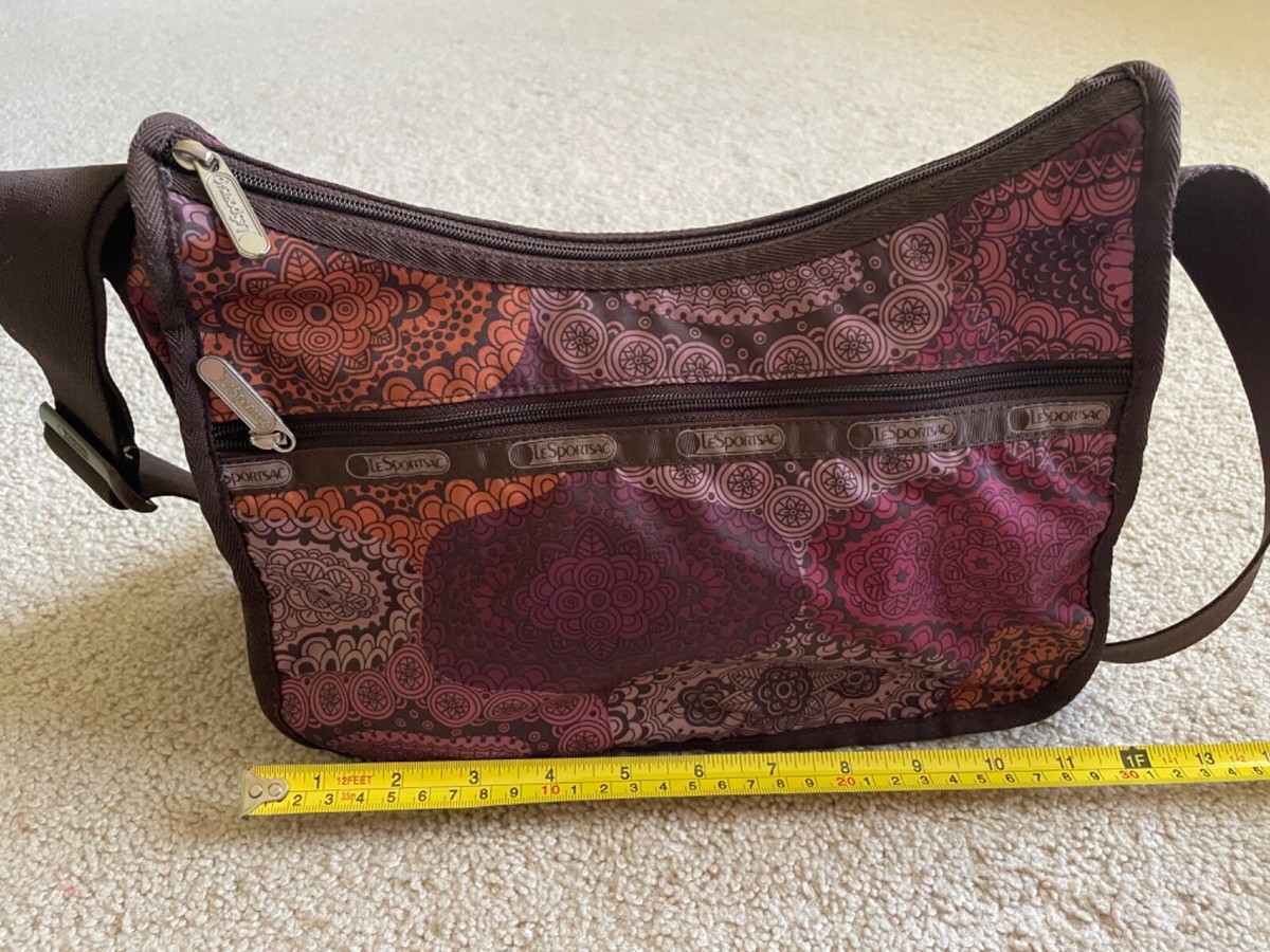 LeSportsac Everyday Top Zip Crossbody Bag Brown, Pink Orange 