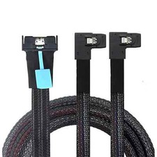 PCIE 5.0 MCIO 8X 74P To 2X 36P Mini SAS SFF8087 Right Angle Server Adapter Cable