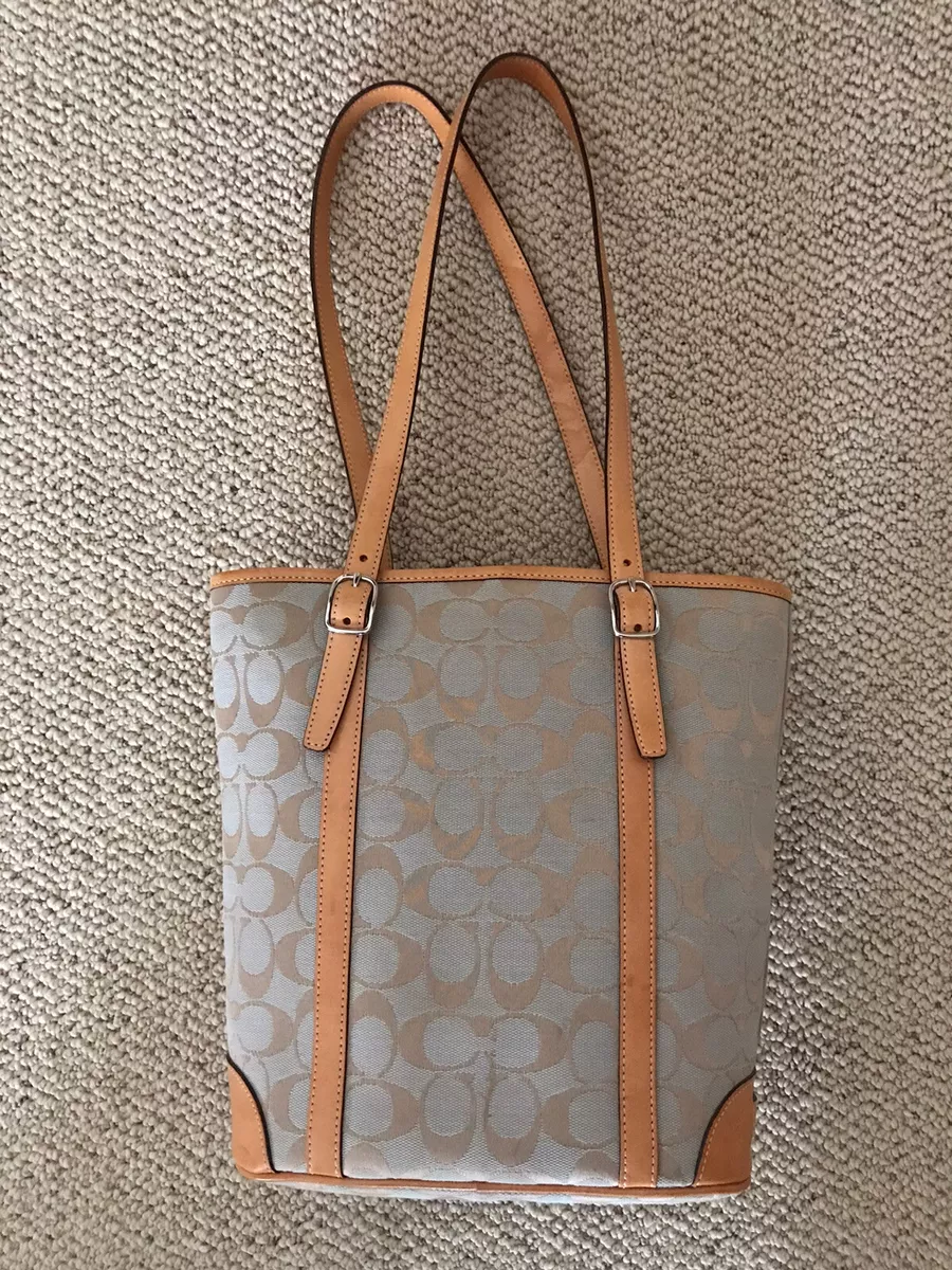 Coach 6612 Medium Signature Canvas Leather City Tote Shoulder Bag