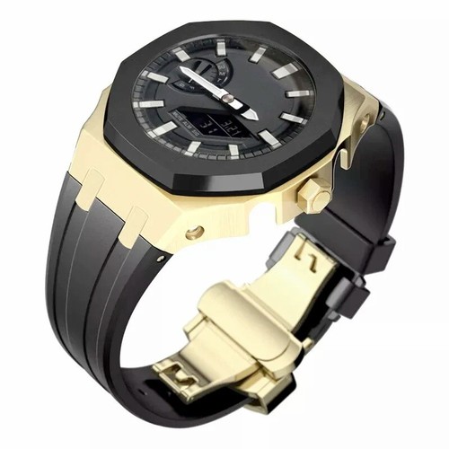 DIY Mod Kit Metal Bezel Case W/ Strap Rubber Band For Casioak G-Shock 2100/2110 - Picture 16 of 56