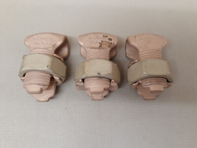 Lot of 3 - Burndy Splicing Tap Split Bolt  KS28 Used Sandblasted