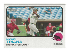 MICHEL TRIANA 2022 Topps Heritage Minor Base Card Daytona Tortugas Reds (#125)