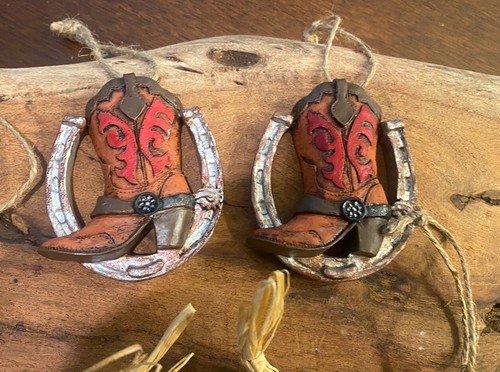 Lot Of 12 Southwest Western Cowboy Themed Christmas Ornaments Cute! - Picture 3 of 8