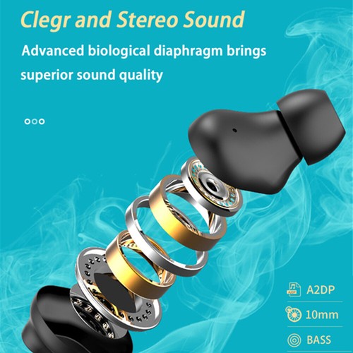 Prawdziwe bezprzewodowe słuchawki douszne Bluetooth V5.0 stereofoniczne mini słuchawki z etui ładującym - Zdjęcie 10 z 11